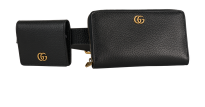 GG Double Belt Bag, &pound;450, Handbags, Black, Leather, Front view